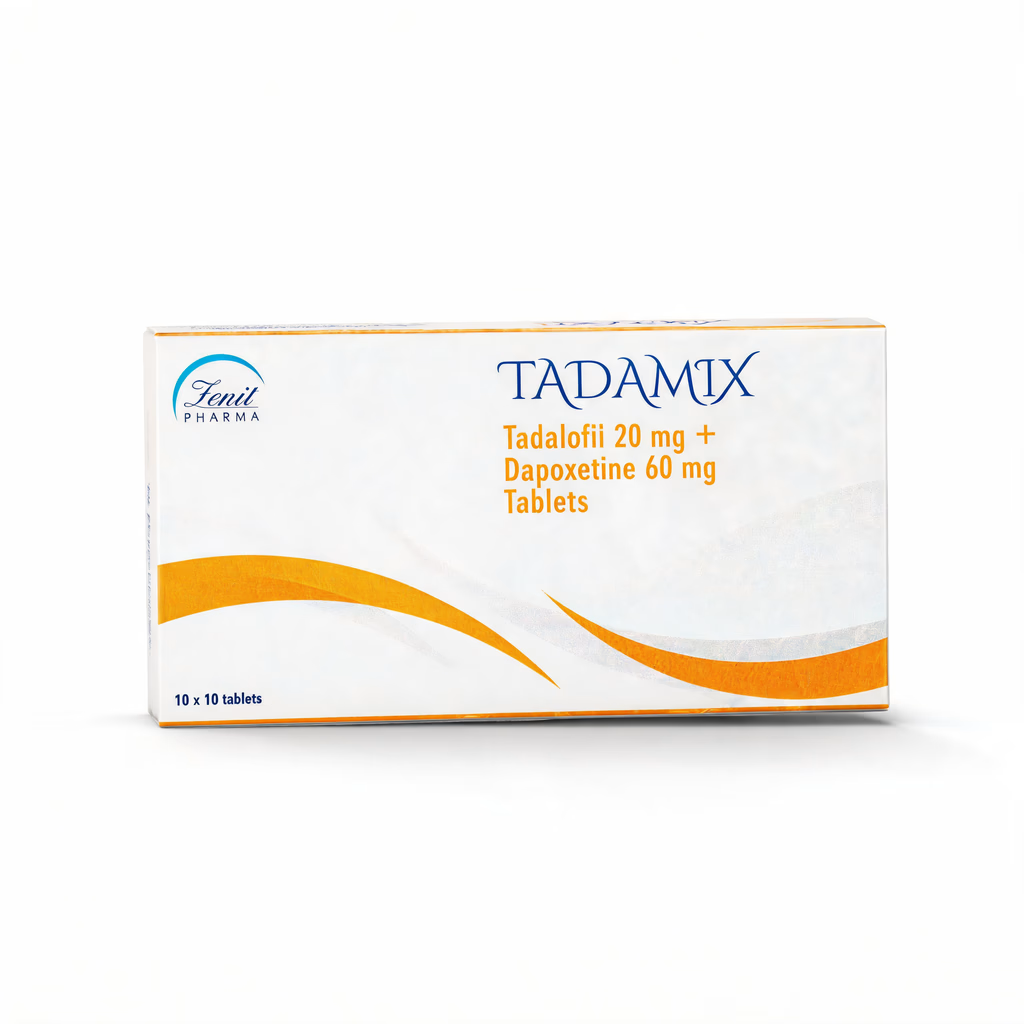 Opakowanie tabletek Tadamix 80mg tadalafil i dapoksetyna kombinacja