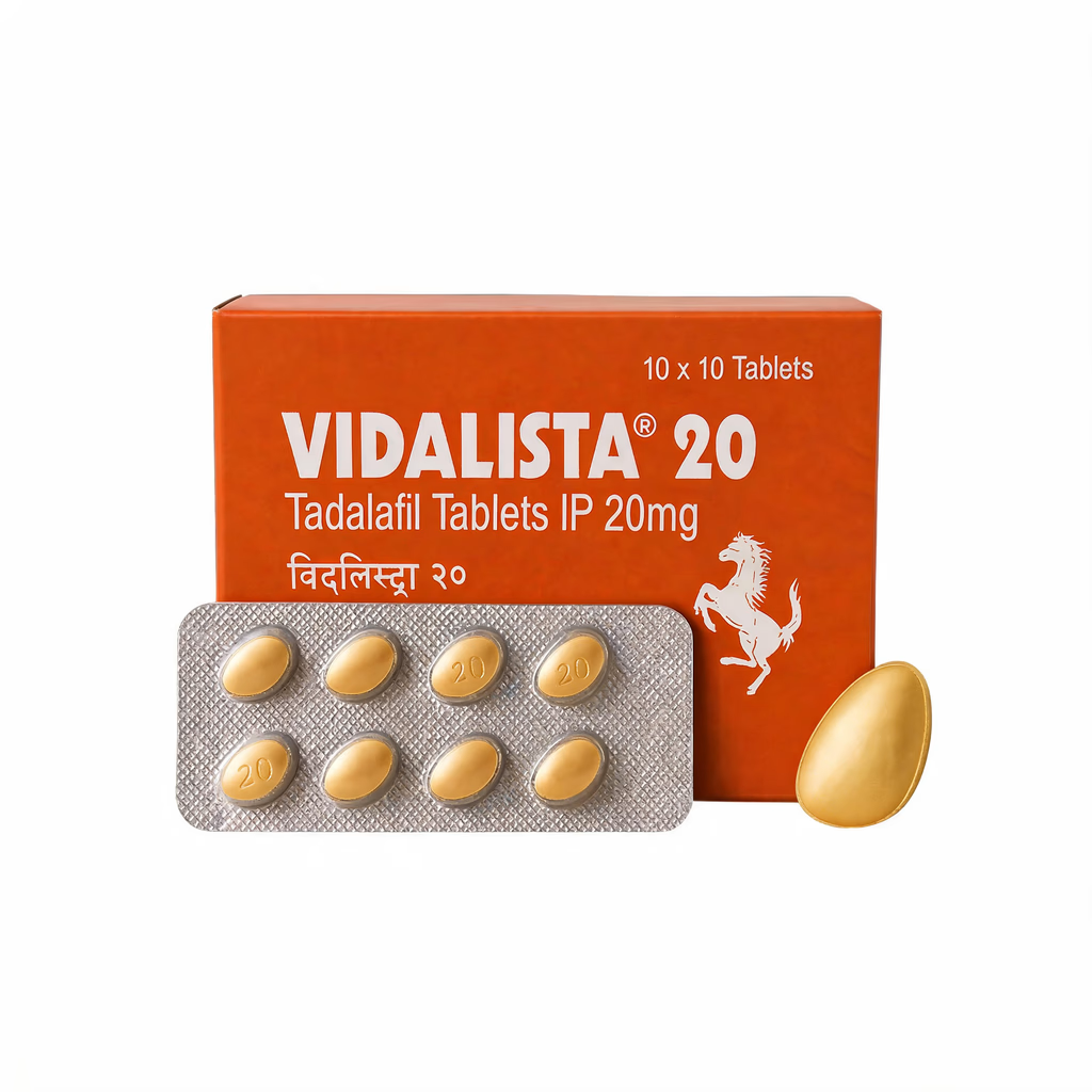Opakowanie tabletek Vidalista 20mg tadalafil na zaburzenia erekcji