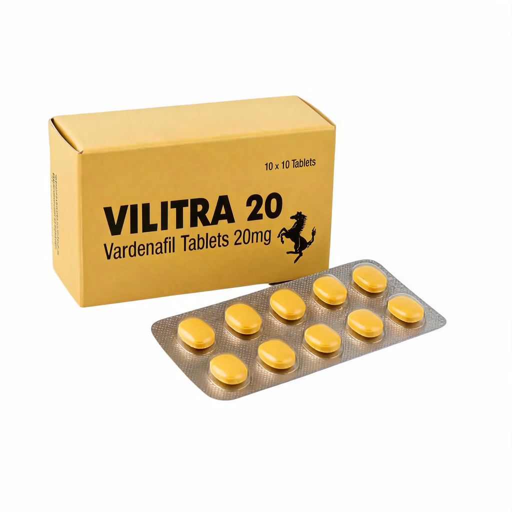 Opakowanie tabletek Vilitra 20mg wardenafil na zaburzenia erekcji